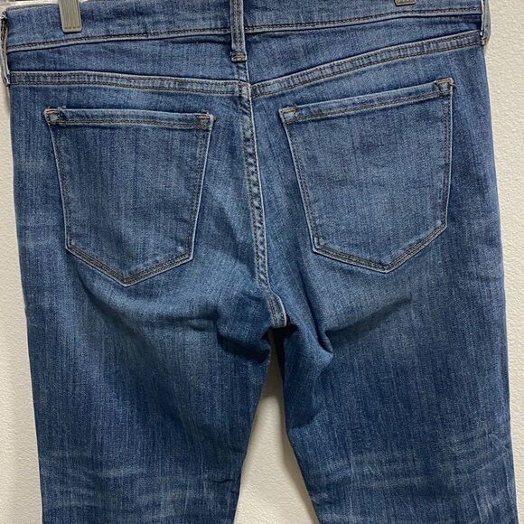 Banana Republic Premium Denim Straight Crop Jeans Size 28 Distressed Raw Hem - Picture 6 of 12